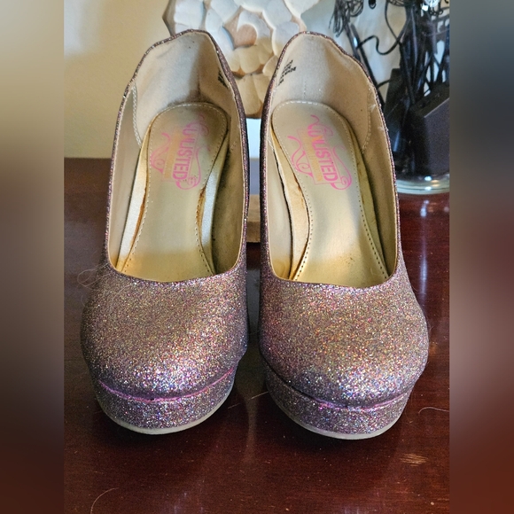 Unlisted - Pink Sparkly Heels - Sz.9M - NWOT - Picture 2 of 6